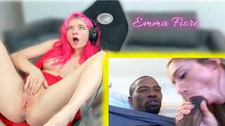 TikTokos Emma Fiore elcsodálkozik a lüktető fekete-fehér pornón