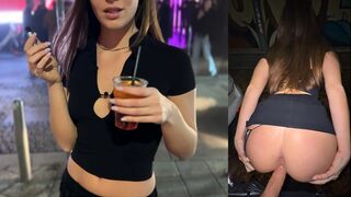 Keményen dugtam egy olasz lányt a kocsi mögött a klub előtt